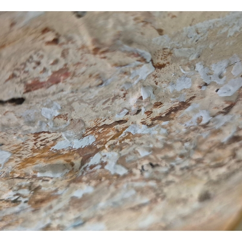 81 - KEN DAVIS. CAMEL DRIVER AND PYRAMIDS. oil on board, 50cm x 60cm, framed.