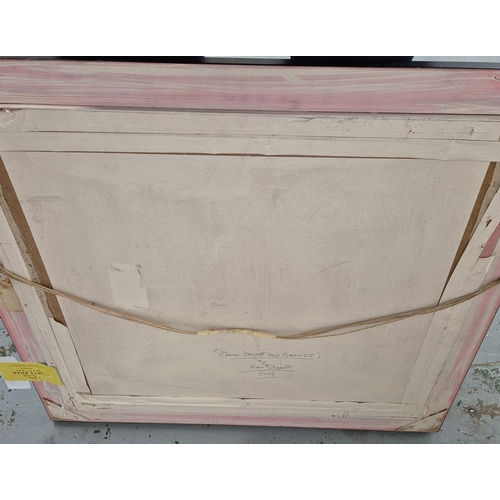 81 - KEN DAVIS. CAMEL DRIVER AND PYRAMIDS. oil on board, 50cm x 60cm, framed.