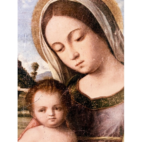 90 - MARY AND CHILD PICTURE. on ceramic panel, 100cm H x 80cm W.