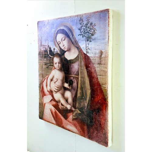 90 - MARY AND CHILD PICTURE. on ceramic panel, 100cm H x 80cm W.