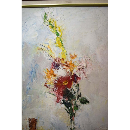 91 - 20TH CENTURY FRENCH SCHOOL. NATURE MORTE. oil on canvas, 84cm x 72cm, framed.