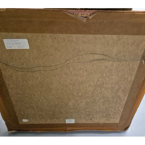 95 - CONSTANCE HALFORD THOMPSON. OUT OF THE STALLS. pastel, 68cm x 74cm, framed.