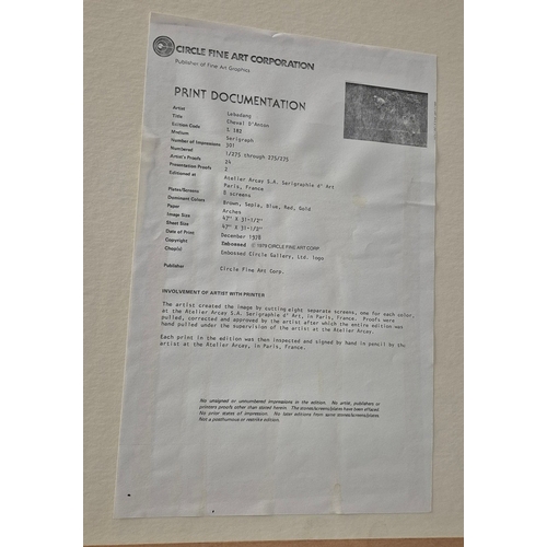 98 - HOI LEBADANG (VIETNAMESE/FRENCH 1922-2015). CHEVAL D'ANTON. serigraph.