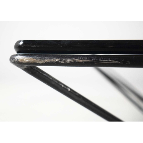 18 - PAOLO PIVA ALANDA COFFEE TABLE FOR B&B ITALIA CIRCA 1980s. Glass top on geometric lacquered steel ba... 