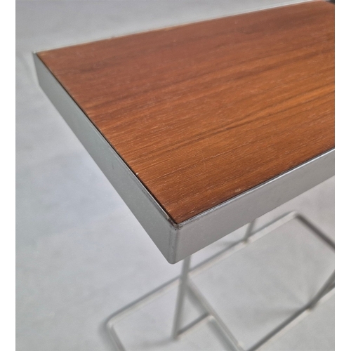 21 - 1990s ROBIN DAY SIDE TABLE FOR HABITAT WITH WOOD AND BLACK CERAMIC TOP. 45cm H x 48cm W x 18cm D.