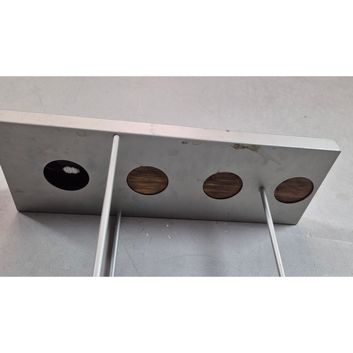 21 - 1990s ROBIN DAY SIDE TABLE FOR HABITAT WITH WOOD AND BLACK CERAMIC TOP. 45cm H x 48cm W x 18cm D.