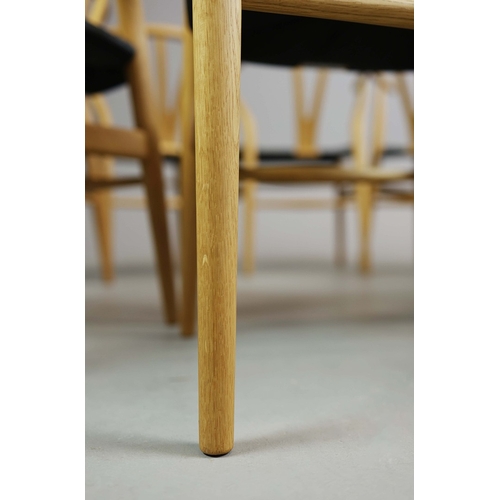55 - CARL HANSEN & SON WISHBONE CHAIRS, A SET OF 8. by Hans J Wegner, 76cm H approx. (8).