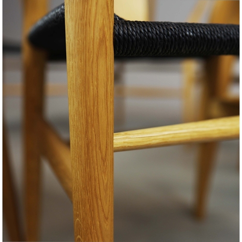 55 - CARL HANSEN & SON WISHBONE CHAIRS, A SET OF 8. by Hans J Wegner, 76cm H approx. (8).