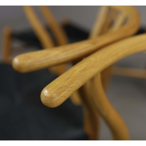 55 - CARL HANSEN & SON WISHBONE CHAIRS, A SET OF 8. by Hans J Wegner, 76cm H approx. (8).