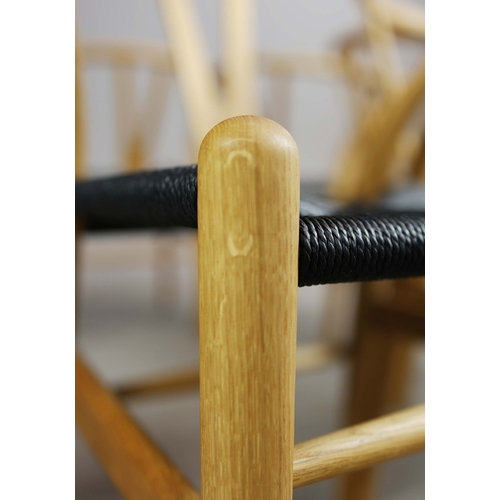 55 - CARL HANSEN & SON WISHBONE CHAIRS, A SET OF 8. by Hans J Wegner, 76cm H approx. (8).
