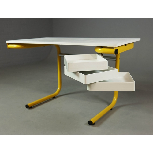 59 - ATTRIBUTED TO BIEFFEPLAST TECNIGRAFO DESK. by Joe Colombo, vintage 20th Century 70cm H x 115cm W x 6... 