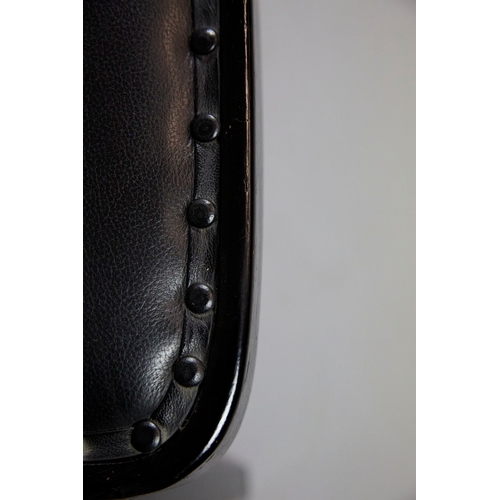 7 - EARLY 20th CENTURY FLEDERMAUS EBONISED ARMCHAIR BY JOSEF HOFFMANN FOR J&J KOHN. With a studded black... 