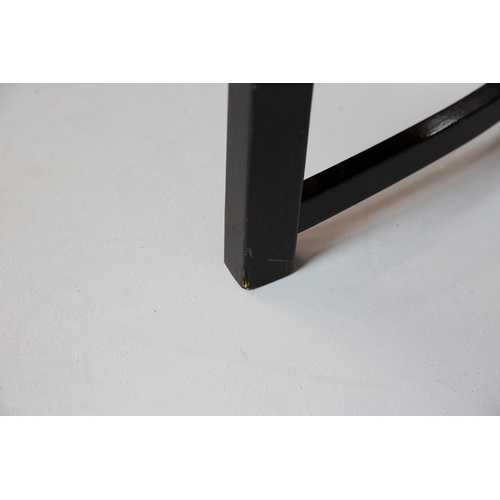 7 - EARLY 20th CENTURY FLEDERMAUS EBONISED ARMCHAIR BY JOSEF HOFFMANN FOR J&J KOHN. With a studded black... 