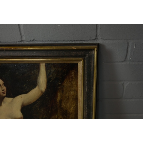 1 - WILLIAM ETTY R.A. (BRITISH 1787- 1849). SEATED FEMALE NUDE. oil on board, 71cm x 57cm, framed, Prove... 