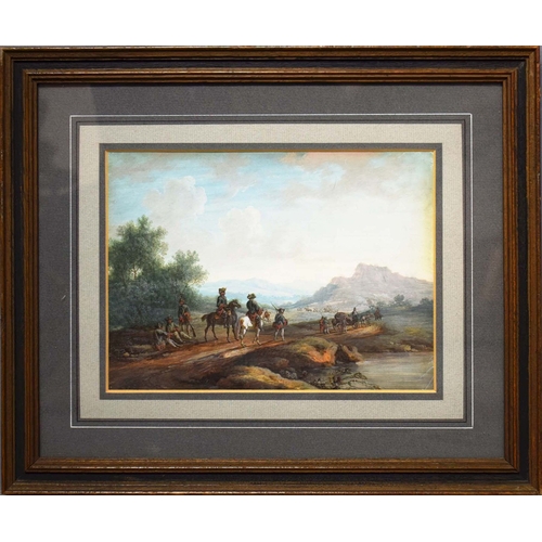 105 - IN THE MANNER OF JACQUES-GUILLAUME VAN BLARENBERGHE (FRENCH 1671-1742). MILITARY SCENES (2). waterco... 