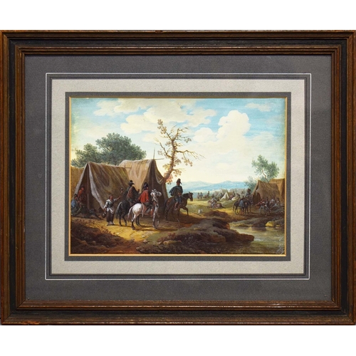 105 - IN THE MANNER OF JACQUES-GUILLAUME VAN BLARENBERGHE (FRENCH 1671-1742). MILITARY SCENES (2). waterco... 