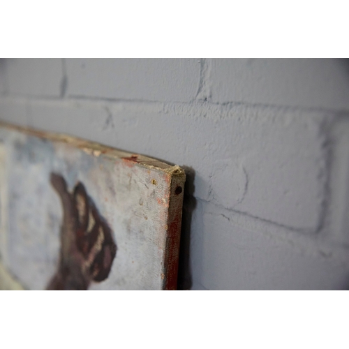 17 - MAJOR CONRAD 'DICK' RICHARDSON ROMYN MC (1915-2007). SEMANA SANTA. Oil on Canvas, 142cms x 103cms, (... 