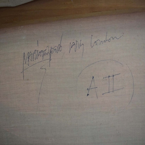 19 - MARIO DE GROSSI (1925-1999). A II. Oil on canvas, signed and dated 1973, 126cm x 113cm, framed.