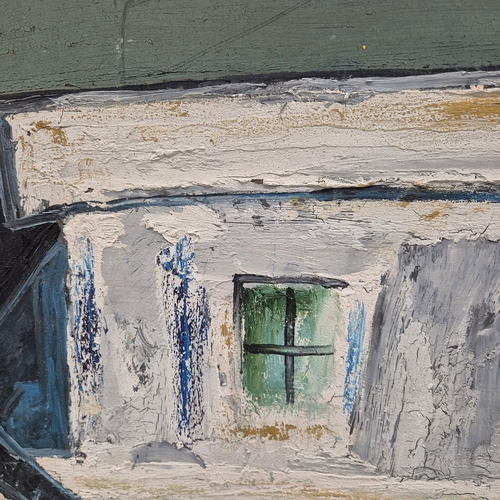 22 - CONTINENTAL SCHOOL (20TH CENTURY). WHITE VILLA. oil on board, 88cm x 109cm, framed.