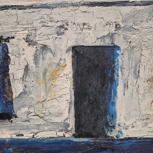 22 - CONTINENTAL SCHOOL (20TH CENTURY). WHITE VILLA. oil on board, 88cm x 109cm, framed.