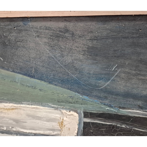 22 - CONTINENTAL SCHOOL (20TH CENTURY). WHITE VILLA. oil on board, 88cm x 109cm, framed.