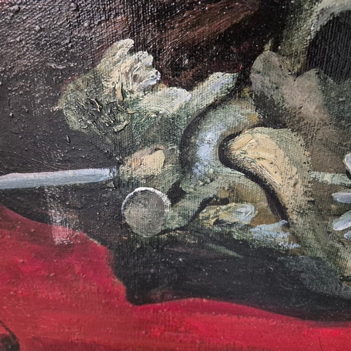 30 - ANDREIJ GENNADIEV. PETER THE GREAT AND STILL LIFE WITH PESTLE. Oil on Canvas, 80cms x 90cms, inscrib... 