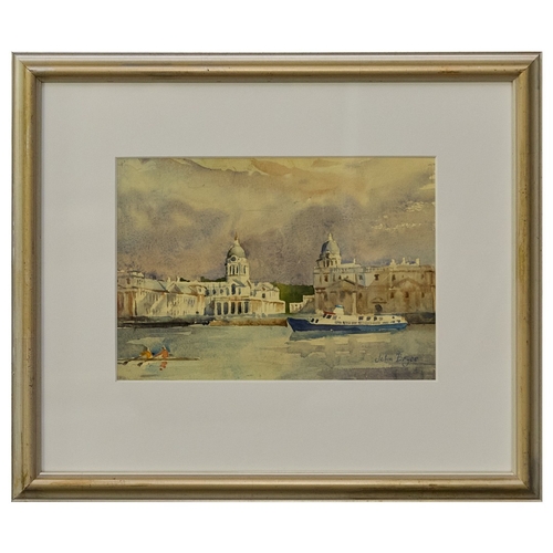 51 - JOHN BRYCE (19342022). GREENWICH. watercolour, 38cm x 45cm, framed.