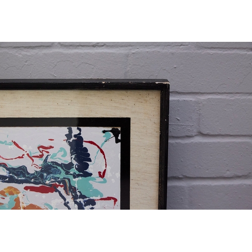 55 - ATTRIBUTED TO THE HAT (ELUSIVE SUFFOLK ARTIST). UNTITILED. oil on board, 43cm x 53cm, framed.