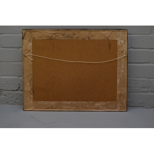 55 - ATTRIBUTED TO THE HAT (ELUSIVE SUFFOLK ARTIST). UNTITILED. oil on board, 43cm x 53cm, framed.