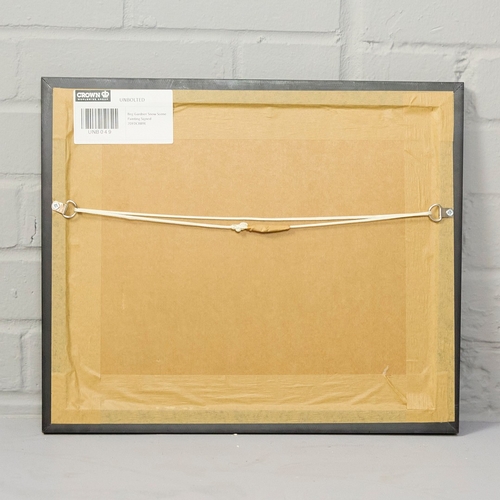 56 - REG GARDNER (BORN 1948). WINTER DAY. (d) oil on board, 36cm x 43cm, framed. (Subject to ARR  see Bu... 