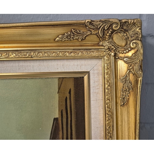 58 - STEVEN SCHOLES. MANCHESTER PICCADILLY STATION. oil on canvas, 75cm x 105cm, framed.