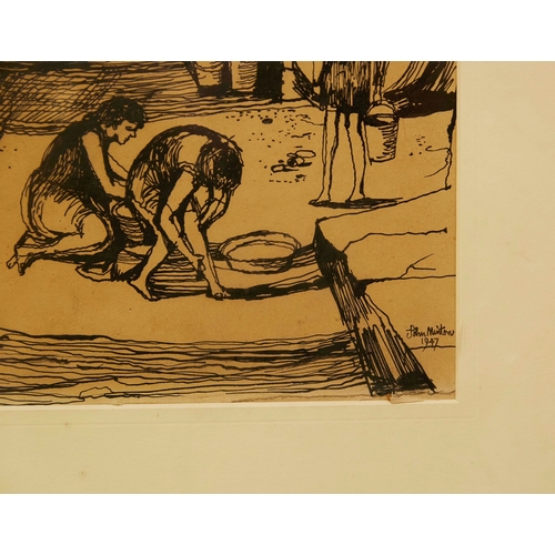 6 - JOHN MINTON (1917-1957). LA PORTE GENOISE, PORT VECCHIO, CORSICA 1947. (d) Indian ink, signed and da... 