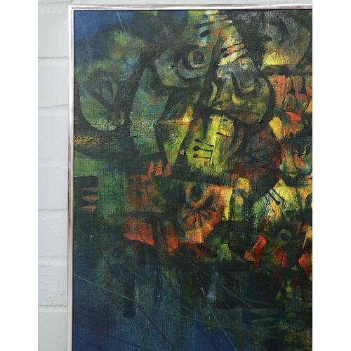 61 - ROGER SAN MIGUEL (B. PHILIPPINES, 1940). Fish. Oil on Canvas, 76cms x 76cms, signed, Framed.