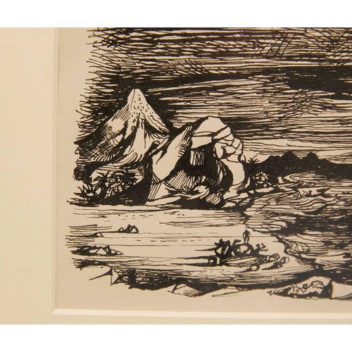 7 - JOHN MINTON (1917-1957). ILLUSTRATION: TREASURE ISLAND, 1947. (d) Indian Ink, Gillian Jason Gallery ... 