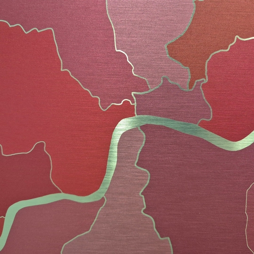 70 - LONDON IN COLOUR (LONDON BOROUGHS) BY MICHAEL WALLNER. Digital artwork on aluminium, 90cm H x 124cm ... 
