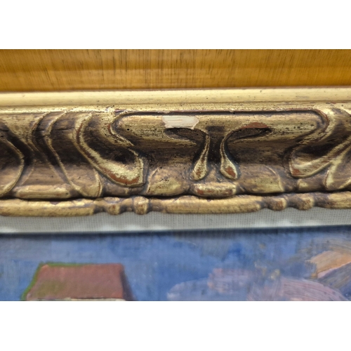 74 - CONTINENTAL SCHOOL. LANDCAPE WITH BRIDGE (POSSIBLY AVIGNON). signed KPS, oil on canvas, 38cm x 48cm,... 