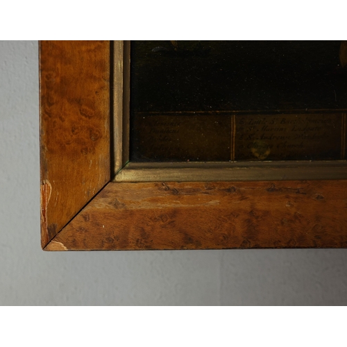 77 - A PROSPECT OF THE CITY OF LONDON. a 19th century Crystoleum depicting 18th century London overlookin... 