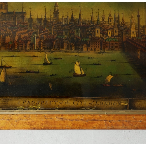 77 - A PROSPECT OF THE CITY OF LONDON. a 19th century Crystoleum depicting 18th century London overlookin... 