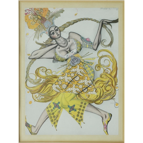 91 - LEON BAKST (RUSSIAN/FRENCH 1866-1924). COSTUME DESIGNS (3). a set of three coloured engravings, larg... 