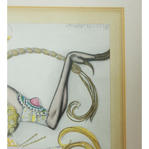 91 - LEON BAKST (RUSSIAN/FRENCH 1866-1924). COSTUME DESIGNS (3). a set of three coloured engravings, larg... 