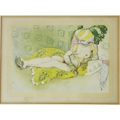 91 - LEON BAKST (RUSSIAN/FRENCH 1866-1924). COSTUME DESIGNS (3). a set of three coloured engravings, larg... 