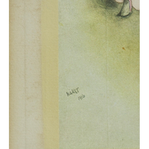 91 - LEON BAKST (RUSSIAN/FRENCH 1866-1924). COSTUME DESIGNS (3). a set of three coloured engravings, larg... 