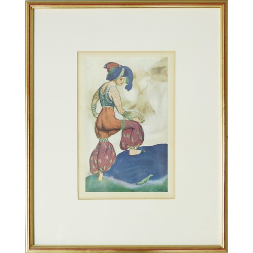 91 - LEON BAKST (RUSSIAN/FRENCH 1866-1924). COSTUME DESIGNS (3). a set of three coloured engravings, larg... 