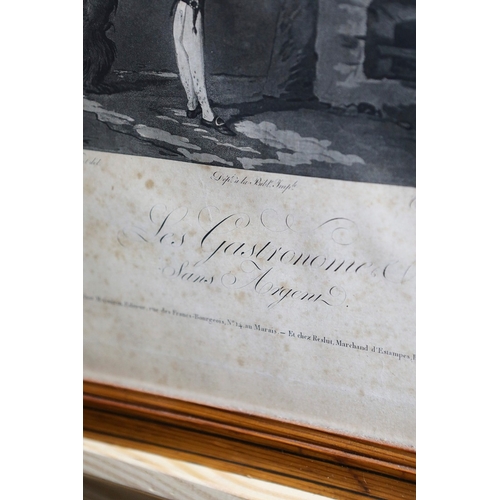 110 - FRENCH PRINTS. LES GASTRONOME SANS ARGENT AND LES GASTRONOME JOUISSANCE (2). framed, each overall 56... 
