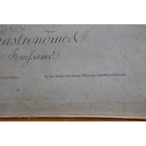 110 - FRENCH PRINTS. LES GASTRONOME SANS ARGENT AND LES GASTRONOME JOUISSANCE (2). framed, each overall 56... 