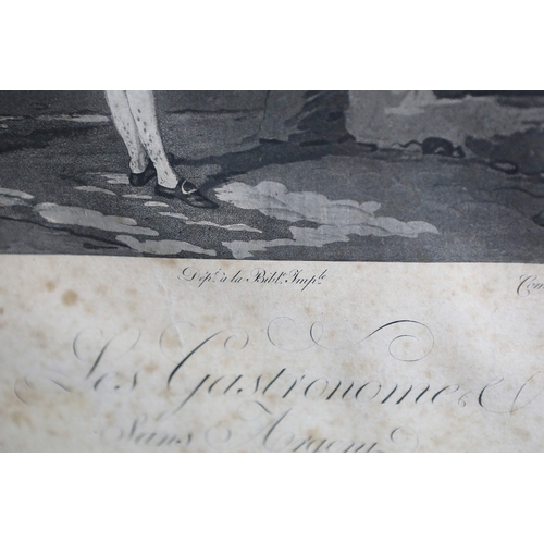 110 - FRENCH PRINTS. LES GASTRONOME SANS ARGENT AND LES GASTRONOME JOUISSANCE (2). framed, each overall 56... 