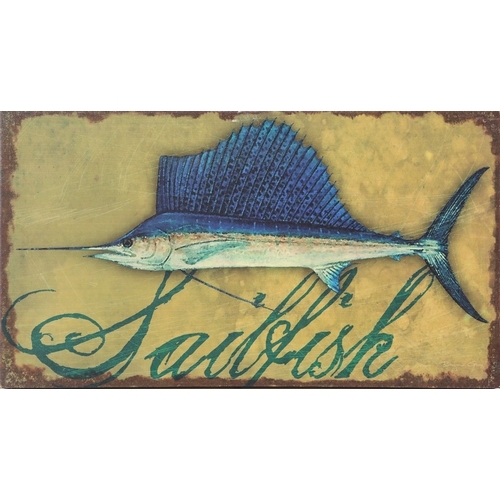 120 - SET OF FOUR PRINTS OF FISH (4). canvas, unframed, 26cm x 46cm.