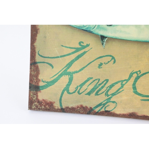 120 - SET OF FOUR PRINTS OF FISH (4). canvas, unframed, 26cm x 46cm.