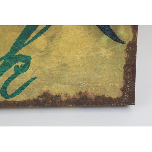 120 - SET OF FOUR PRINTS OF FISH (4). canvas, unframed, 26cm x 46cm.