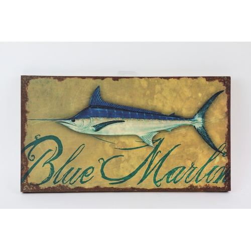 120 - SET OF FOUR PRINTS OF FISH (4). canvas, unframed, 26cm x 46cm.